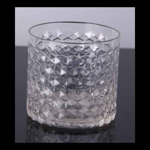 Glass Embossed Candle Cup Diamond