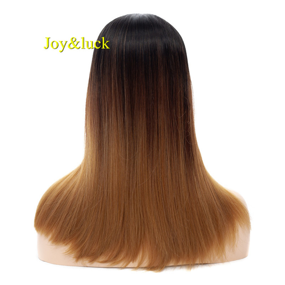Wholesale Wig Three Tone Black to Dark Brown to Light Ombre Brown for Women Cosplay Natural Long Straight Synthetic Hari Wigs