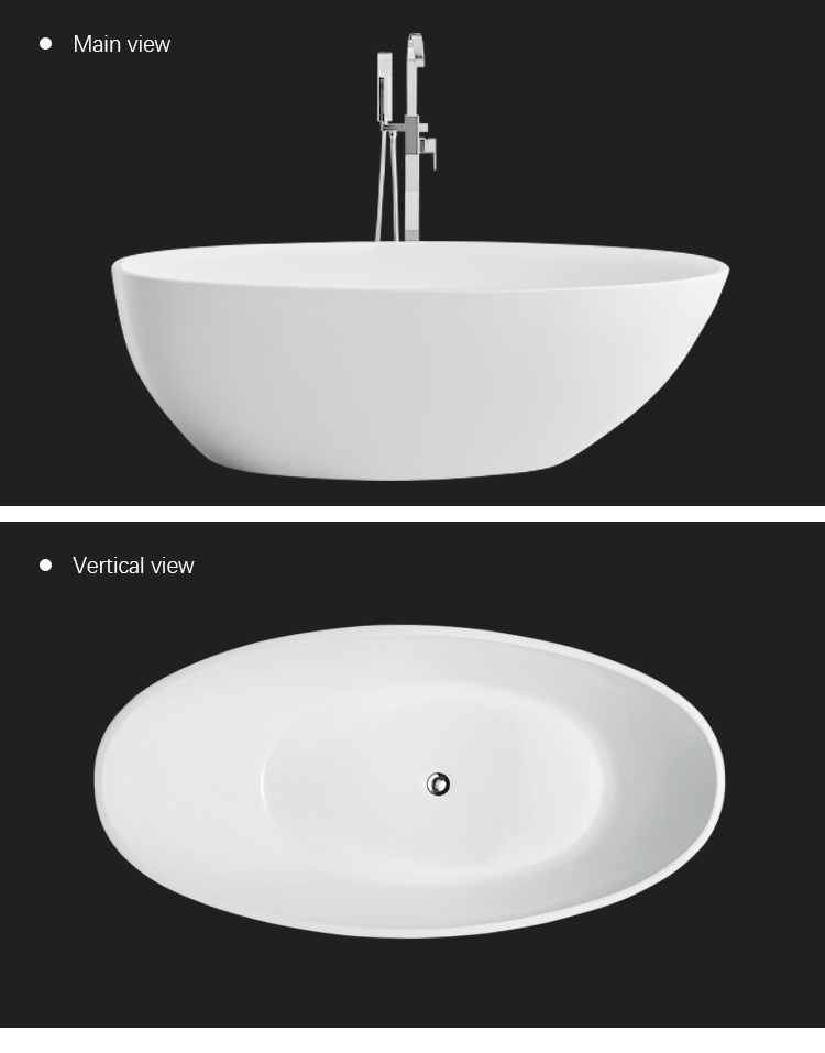 Newly White Acrylic Egg Shaped Custom Made Freestanding Bathtub