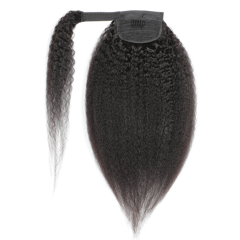 Wrap Around Ponytail 100% Virgin Human Hair Silky Straight, Remy Brazilian Human Hair Drawstring Ponytails
