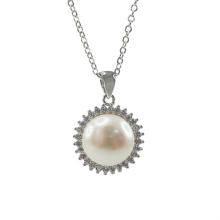 925 silver fresh water pearl pendant necklace Necklace