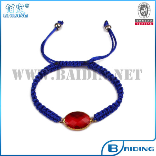 crystal gemstone jewelry charm braided wrap bracelet