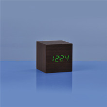 Promotional LED Wooden Square Desk Clock