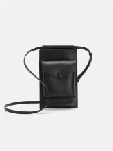 women's simple genuine leather mobile phone bag diagonal