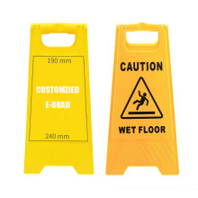 Printable Yellow A-Shape Slippery Hazard Warning Safety Sign - Wet Floor Caution Sign