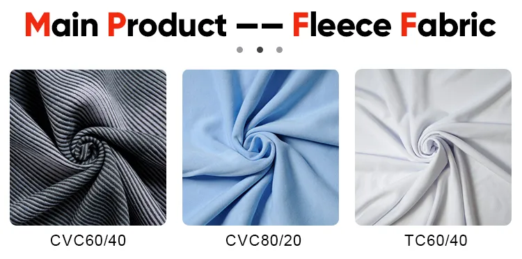 ขายส่งผ้าขนแกะเทอร์รี่ CVC เพื่อการผลิตเสื้อกันหนาวหมวกที่สะดวกสบาย