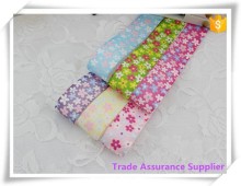 Floral screen cheap custom satin christmas printed ribbon