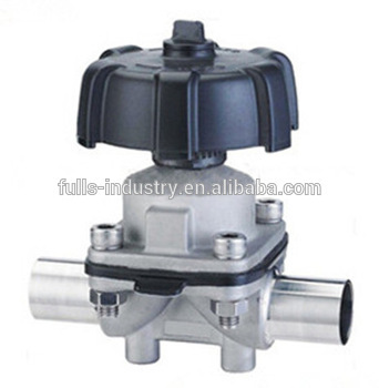 Sanitary Stainless Steel Welded Diaphragm Valve / control valve