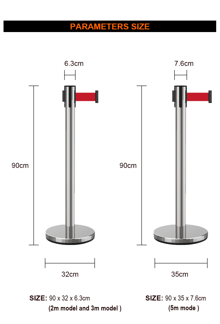 Stainless Steel Plastic Portable Retractable Crowd Control Barrier Pole Barrier Queue Stand, retractable barriers/