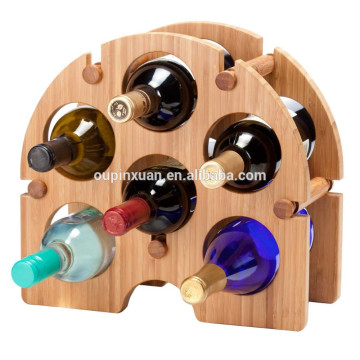 6 Bottle Stackable/Removable Bamboo Wine Rack wooden wine stand