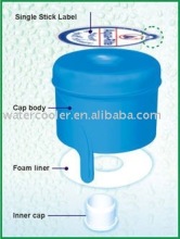 Non spill cap for 5 gallon bottles