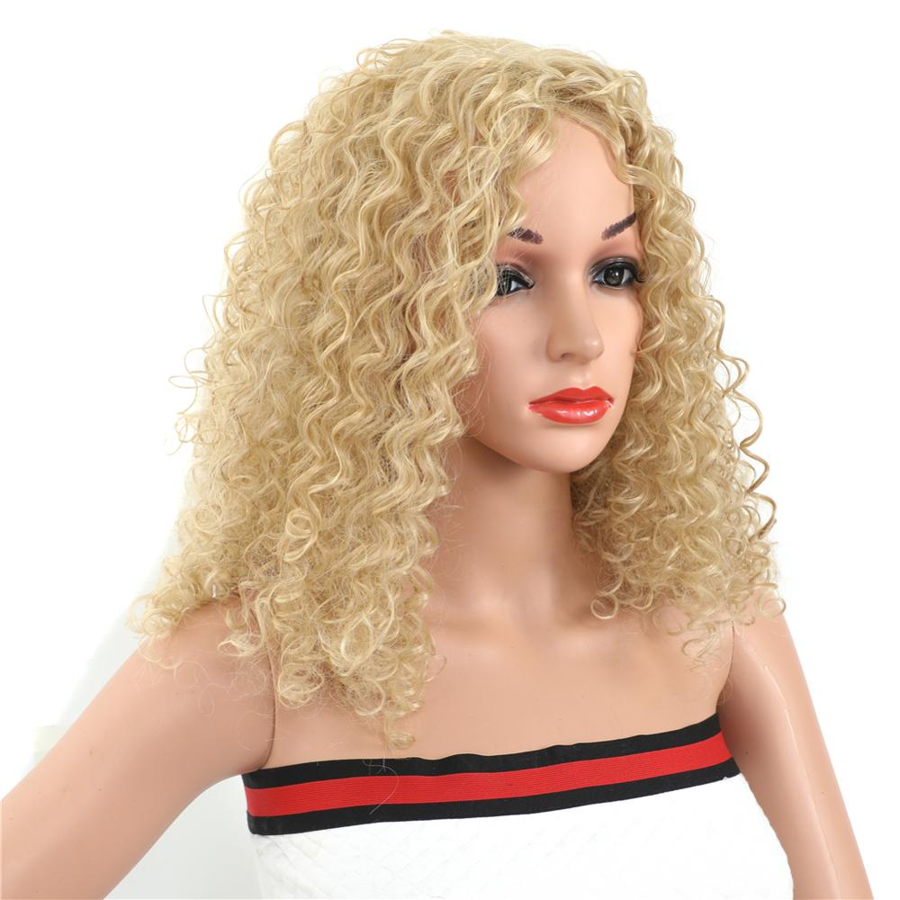 MYZYR own brand synthetic wig cheap heat-resistant synthetic wig three colorssynthetic curly hair wigFuchsia
