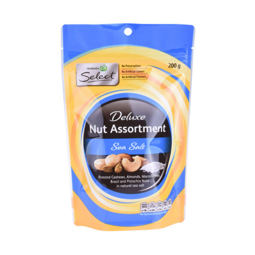 500 g plastic cashewnoot pacakging zakje met ritssluiting