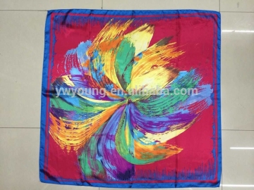 2016 spring scarf big flower twill silk scarf for lady