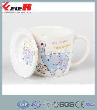 FE141117-12 ceramic coffee mug with 17.9% EU duty, elephant mug with cover