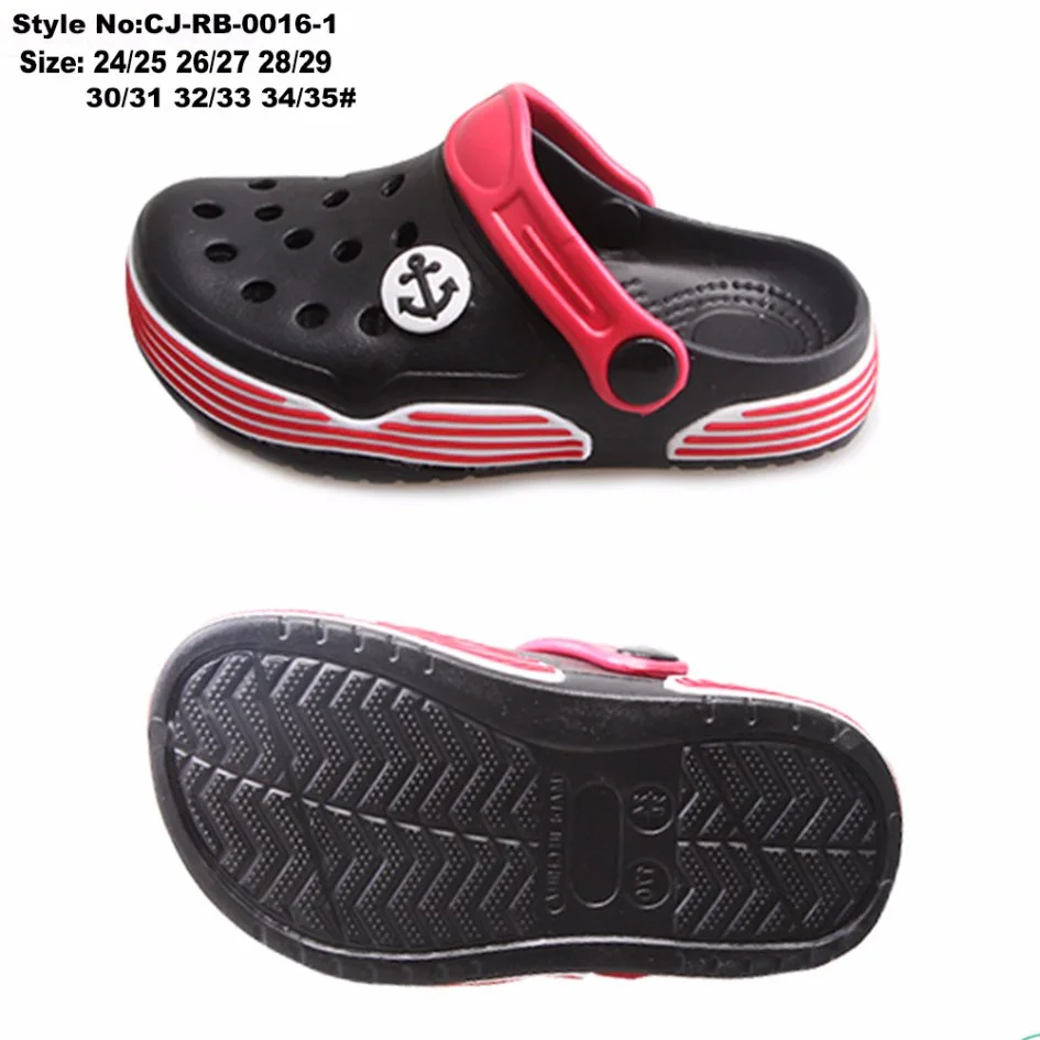 Cheap Cute Red Cartoon Adorn Adjustable Strap Design Kids Beach Garden Clogs