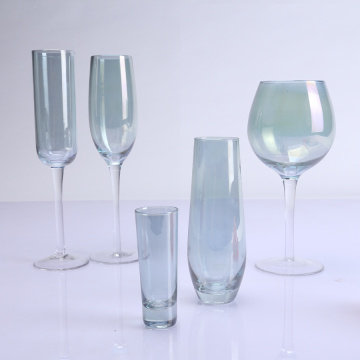 Colored Spraying High Stem And Stemless Wine Glasses