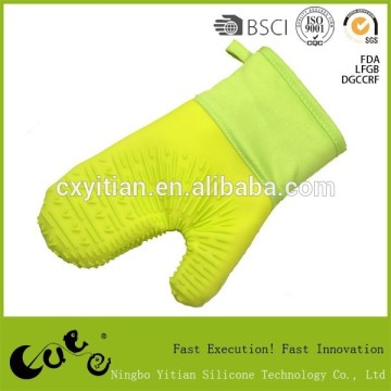 silicone oven mitt for microwave,short silicone oven mitt with canvas stitching