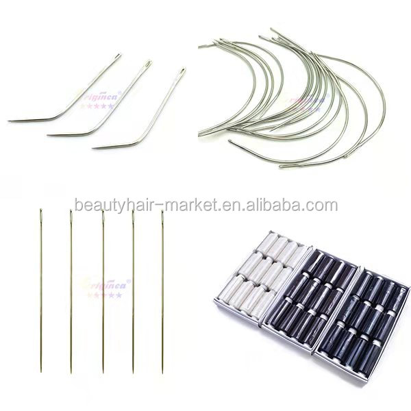 C Shape Curved Sewing Weaving Needles for Hair Weaving and Clipin Hair Extensions