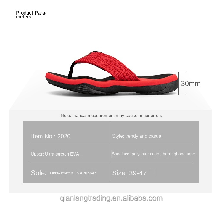 40-47 EVA soft sole lightweight flip flops Comfortable shoes Webbing sandals men's flip flops beach casual shoes for men