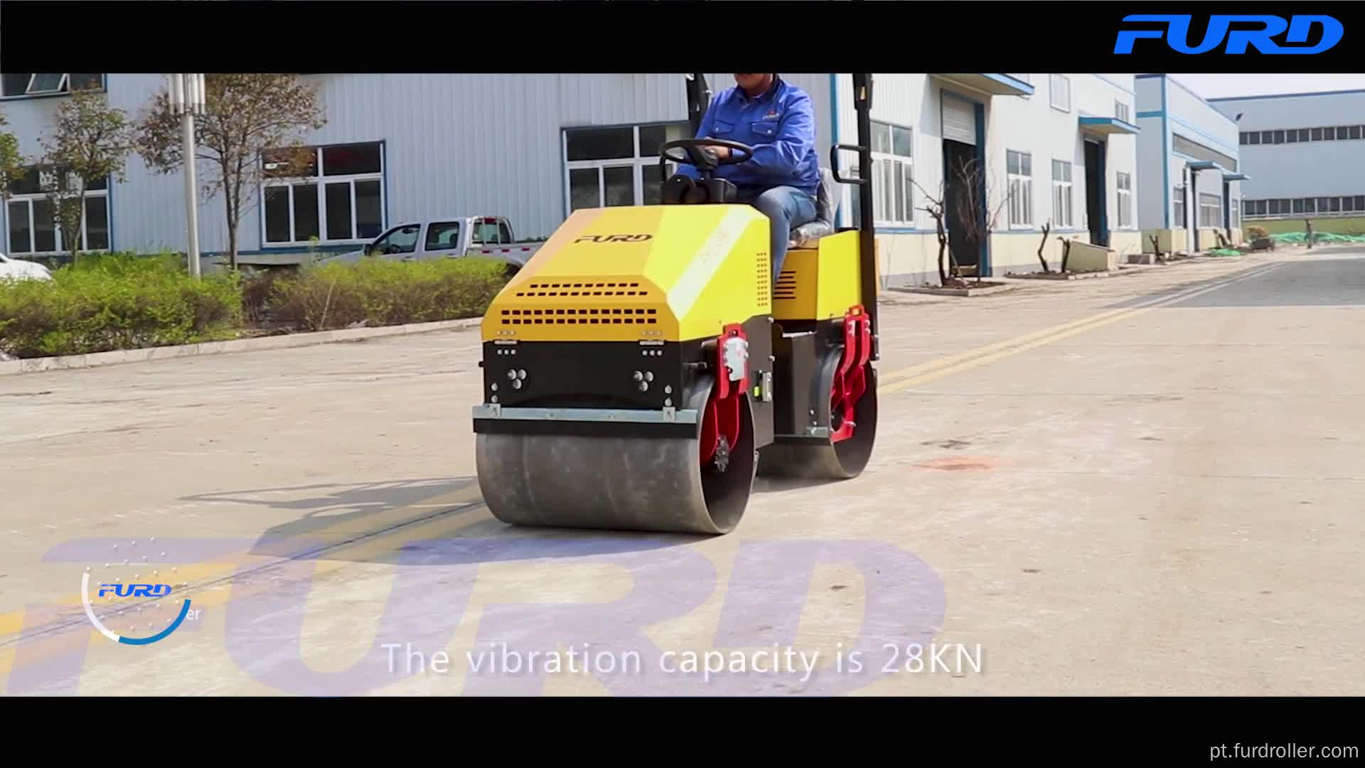 Mini compactador vibratório de rolo de estrada de 1 tonelada