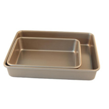 Golden Nonstick Rectangular Cake Baking Pan