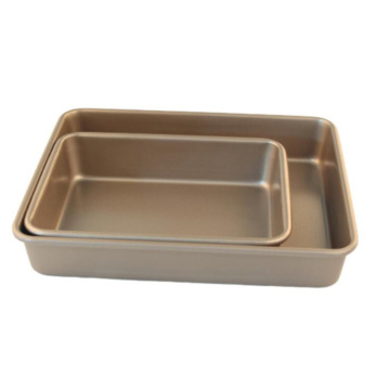 Golden Nonstick Rectangular Cake Baking Pan