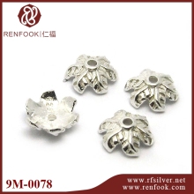 925 sterling silver rose gold polished bead end cap