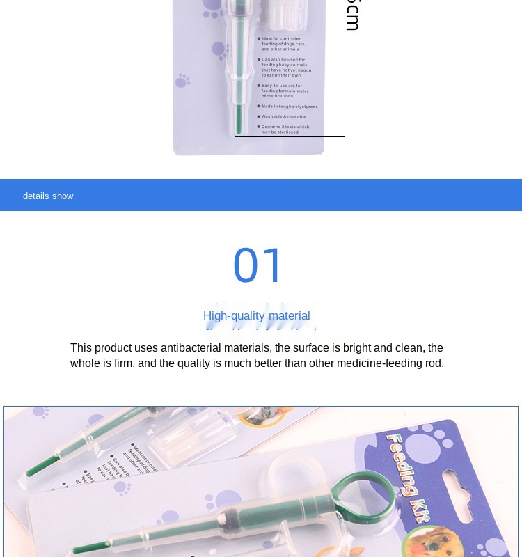 Factory High Quality Usableness Double-headed Pet Syringe Type Medicine Feeder