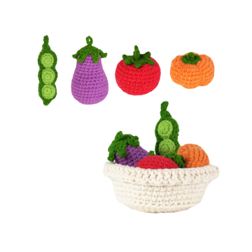 Beginner Crochet Kit: Custom Yarn and DIY Fruit & Vegetable Ornament Materials
