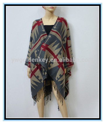 2016 FACTORY price 100% acrylic poncho wholesale printing poncho shawl