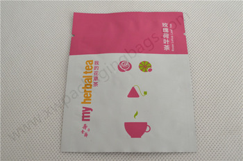 laminated three side sealed tea packaging bags