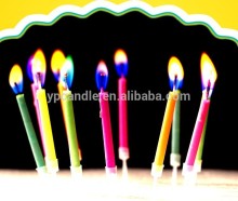 Multicolored Flame Candles in color box packing (12pcs candles)