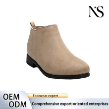 Neutral Tone Low-Heel Ankle Boots for Women