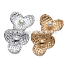 2015 hotsale alloy Vintage decorative clear rhinestone flower flip flop shoe accessories for women shoe