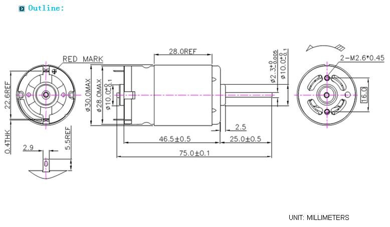 Micro Electric Motor,18V Motor, DC Screwdriver Motor