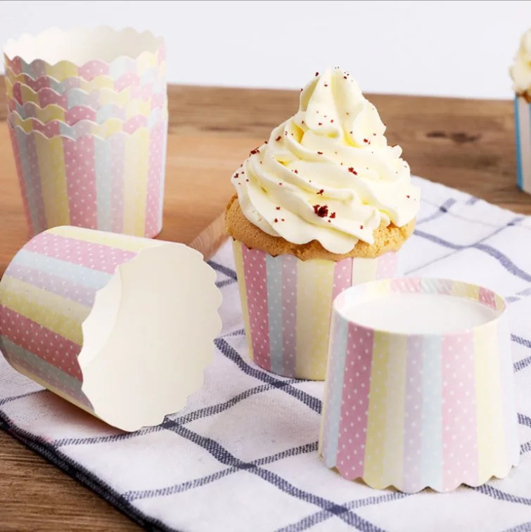 Custom Roll Mouth Paper Souffle Muffin Cake Cups, High Temperature Film Cups