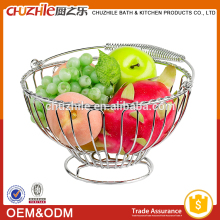 Moden Europe Design Chrome wire empty fruit basket metal fruit basket