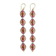 Trendy long multicolored drop earring with CZ diamond4