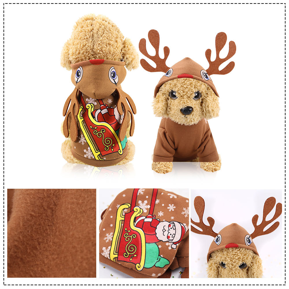 Hot Selling Christmas Pet Supplies Clothes Cat Cotton Clothing Funny Winter Snowman Elk Dog Clothes