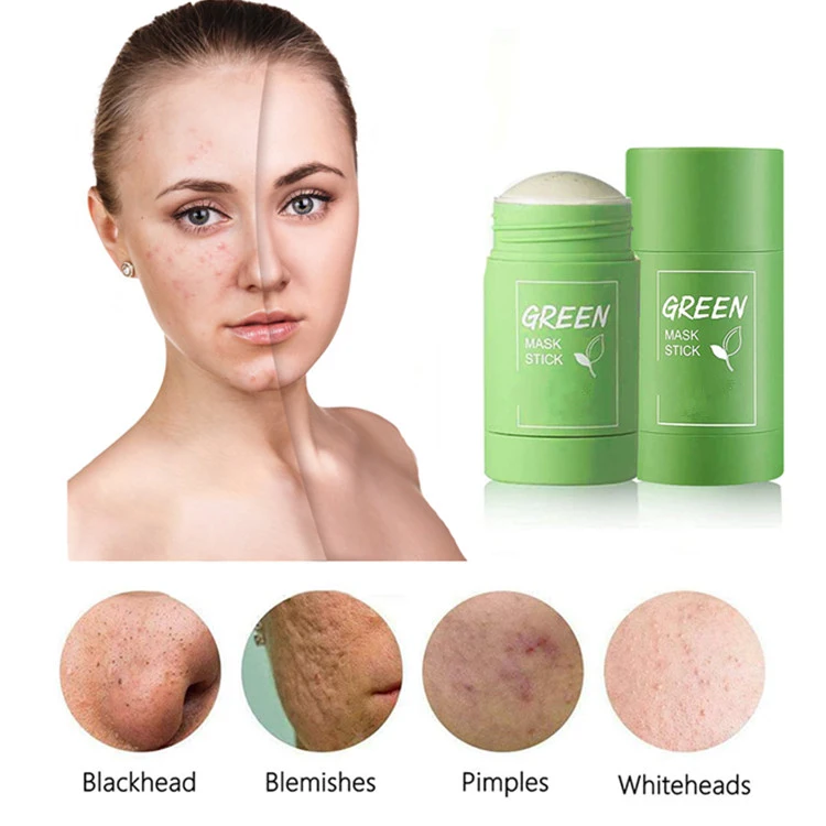 Skincare Beauty Products Private Label Skin Repair and Acne Remove Organic Green Tea Musk Clay Mask Stick Green Musk Stick