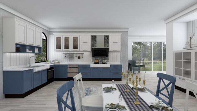 kitchen set cabinets wooden blue kitchen furniture cabinet 