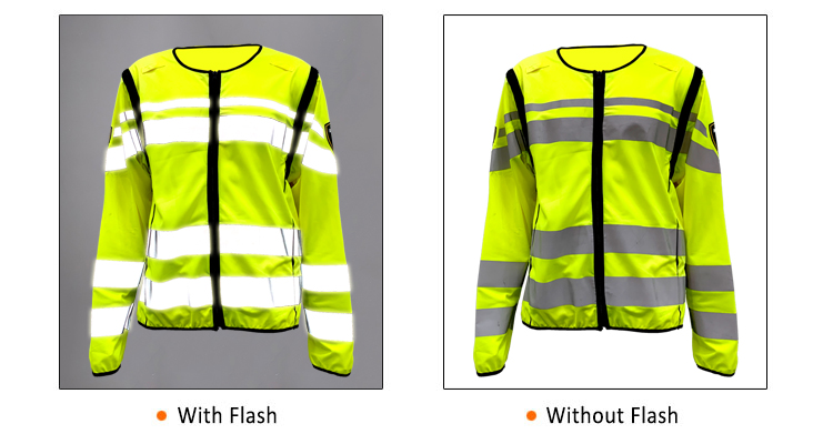 High visibility yellow long sleeve safety reflective work t shirt