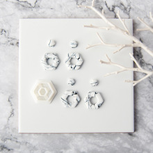 INTODIY Simple Style Marbled Soft Pottery Earrings Mold