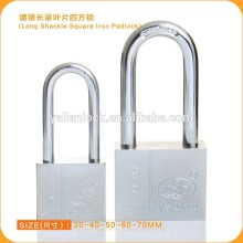 China Suppliers!!!Hardene Chrome Plated Long Shackle Square Iron Vane Key Padlock