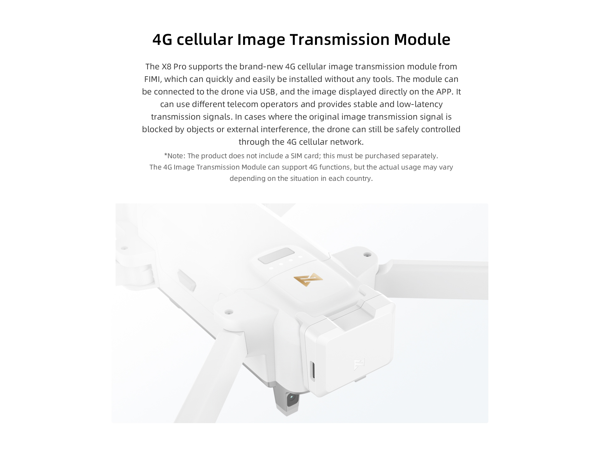 15km Transmission FIMI X8 Pro Drone with tri-directional Obstacle Sensing & megaphone of 100m sound projection range