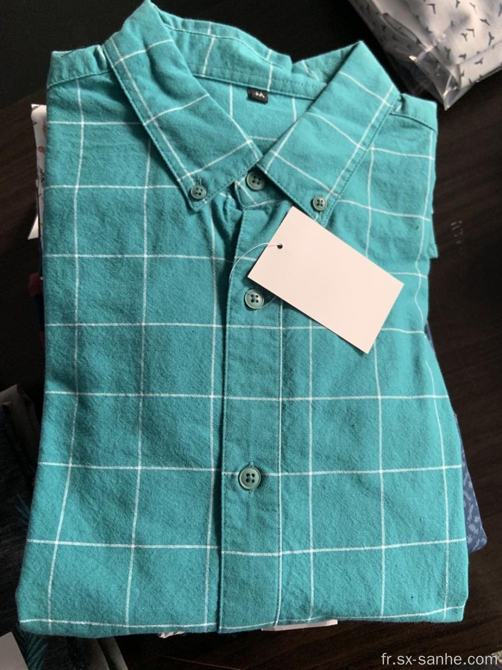 Chemise décontractée à carreaux bleue pour homme