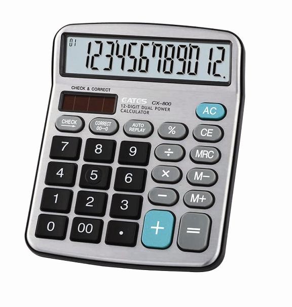 Hot selling check and correct calculator dual power CX-800 12 digit calculator