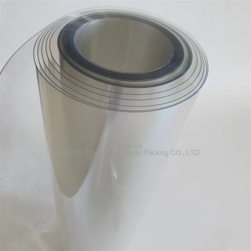 Transparent PET thermoforming sheet coated with silicone oil