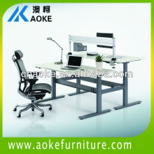 Face-to-face 2 persons office standing working tables
